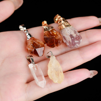 JD GEMS Vente en gros de pendentifs en améthyste/agate/tourmaline/citrine/quartz violet/quartz rocheux/quartz rouge naturels de 20 à 50 mm, idéal pour la création de bijoux DIY