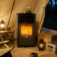 Poêle à granulés de bois intelligent WiFi 2026, double mode, chauffage à air chaud avec plaque de cuisson pour hôtel et bureau