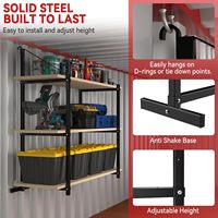 Supports d'étagères pour conteneurs maritimes, kit de rangement en acier réglable à 3 niveaux, organisateur mural pour garage, abri, supports