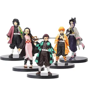 Girl Figurine Model Set Giyuu Shinobu Zenitsu Presente Plástico Tanjirou Nezuko PVC Personalizado Demônio Slayer Anime Action Figure