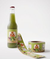 Étiquettes personnalisées imperméables et résistantes au froid pour bouteilles de boissons et de jus, rouleaux d'autocollants en vinyle adhésif pour emballages alimentaires, impression de logos