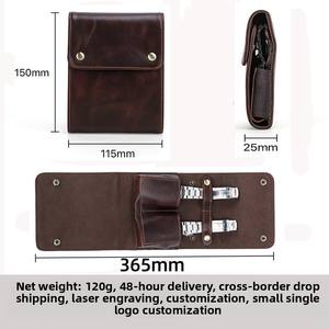 علب ساعات جيب مربعة الشكل من الجلد الطبيعي المتين مع بطانة من الجلد المدبوغ الصديق للبيئة، عبوة من قطعتين - Product Image 4