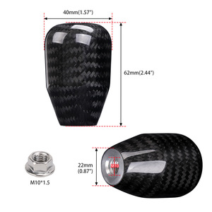 Carbon Fiber Gear <b>Shift</b> <b>Knob</b> M10x1.5 5 Speed Manual Transmission Lever Lightweight Car Modification Part - Product Image 3