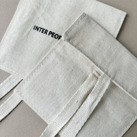 Sac pliable en coton écologique personnalisé, pochette d'emballage anti-poussière pour bijoux et ornements, sac de rangement à cordon en coton