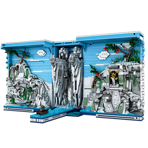 Reobrix Diorama en forme de livre de fantaisie avec statues de roi, scène de rivière, éclairage LED et interrupteur dissimulé, serre-livres transformable en 3 parties pour adultes - Product Image 1