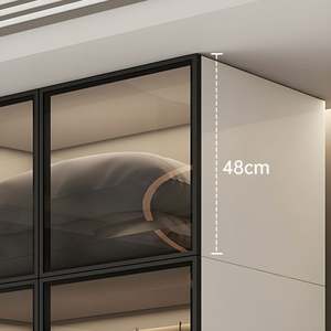 ตู้เสื้อผ้ากระจกตู้เก็บเสื้อผ้าตู้เก็บเสื้อผ้าดีไซน์หรูแบบทันสมัยเรียบง่าย2024 - Product Image 6