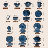Vajilla de Cerámica y Gres con Esmalte Reactivo Retro y Relieve, Platos, Tazones, Tazas para Importadores y Minoristas
