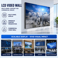 Écran mural vidéo commercial LCD IPS 55 pouces avec revêtement antimicrobien, affichage à cadre étroit, moniteur matriciel grand format