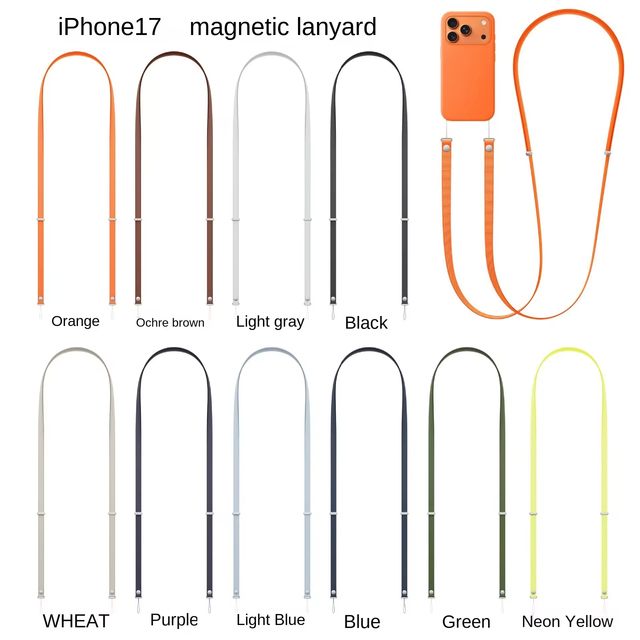 Wholesale Adjustable Hanging Neck Magnetic Lanyard Crossbody Straps for New IPhone17 Phone Case Mobile Phone Straps
