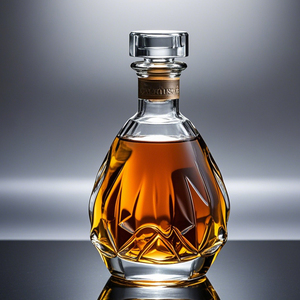 Carafe en verre de luxe personnalisée 200ml 375ml 500ml, <span class=keywords><strong>bouteille</strong></span> de <span class=keywords><strong>vin</strong></span> <span class=keywords><strong>vide</strong></span> en verre plat cristallin <span class=keywords><strong>pour</strong></span> whisky, vodka, rhum - Product Image 5