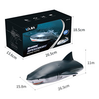Jouets de bain télécommandés AiJH, bateaux électriques en forme de requin, étanches, modèle de simulation pour piscine, 2 en 1, bateau télécommandé haute vitesse