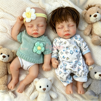 Poupées Reborn en Silicone Adoptables 30cm, Poupées Bébé Fille aux Yeux Ouverts, Corps Souple, Veines Réalistes, Poupées Reborn