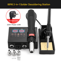 Station de soudage et de retravaillage à air chaud 2-en-1 numérique |   Kit complet pour la réparation de circuits imprimés, d'ordinateurs portables et de téléphones mobiles