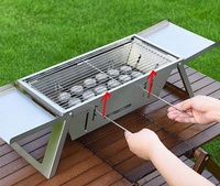 Gril de barbecue portable à charbon de bois de style coréen Gril de barbecue de table en acier inoxydable Gril de barbecue pliant à configuration rapide