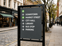Système de signalisation numérique pour la signalisation routière des centres commerciaux, des hôpitaux et des zones de shopping, avec bandes LED pour une utilisation en extérieur