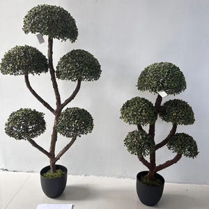 Arbres artificiels en plastique à toucher réel de 90 cm et 120 cm, <span class=keywords><strong>plantes</strong></span> artificielles avec aspect réaliste de pin, cyprès, buis, arbre d'intérieur - Product Image 3