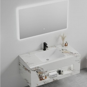 Mueble de Baño Flotante CR Green Marble con Espejo LED Inteligente y Lavabo Integrado - Product Image 4