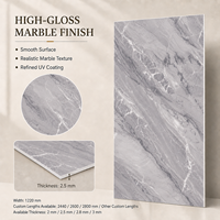 Panel de Pared de PVC con Efecto Mármol Gris MORLENX, Resistente al Fuego e Impermeable, para Renovación de Pasillos de Apartamentos