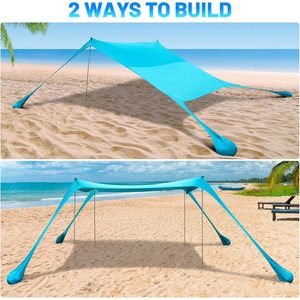 Tenda da spiaggia Pop-Up portatile Premium con baldacchino parasole in alluminio a 4 poli con borsa per il trasporto per gite in spiaggia in famiglia - Product Image 5