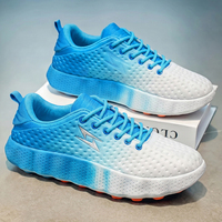 Chaussures de sport pour hommes, couleur dégradée confortable, respirantes, en tissu tissé, semelle en PVC résistante à l'usure, pour le jogging