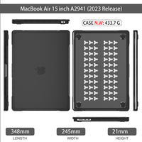 Housse d'ordinateur portable en plastique pour MacBook Air 15 pouces 2023 coque rigide A2941 coque d'ordinateur portable robuste antichoc en TPU givré transparent