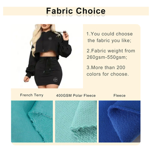 Set di gonna da <span class=keywords><strong>donna</strong></span> di lusso in due pezzi in tinta unita felpa con cappuccio e gonna Set abito da <span class=keywords><strong>donna</strong></span> <span class=keywords><strong>abbigliamento</strong></span> da palestra gonna da Tennis - Product Image 3