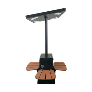 Solar Powered <b>Outdoor</b> Charging <b>Table</b> Chair With Wifi Modern Design For Garden Furniture Eco Friendly <b>Plastic</b> Seat - Product Image 1
