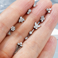 G23 Titane Bijoux de piercing corporel Papillon Labret Bijoux de piercing corporel Fil interne Anneau de lèvre Anneau d'oreille Helix Boucle d'oreille