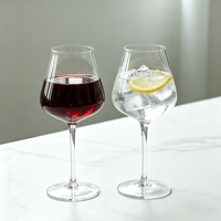 Verre à vin rouge en verre transparent, grand bol, longue tige, verre à vin en forme de tulipe pour la dégustation de vins rouges et blancs, mariage, restaurant, bar