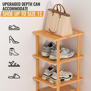Zapatero Vertical de 6 Niveles, Organizador Estrecho Independiente para Entrada o Pasillo, para Uso Doméstico - Product Image 3