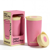 Everich 350ml ODM Wide Mouth Design Water Bottle With Double Walled Coffee <strong>Mug</strong> With Push Button Lid