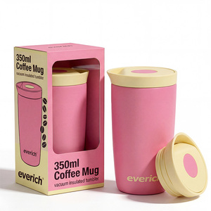 Bouteille d'eau Everich 350 ml ODM à large ouverture avec mug à <span class=keywords><strong>café</strong></span> à double paroi et couvercle à bouton-poussoir - Product Image 1