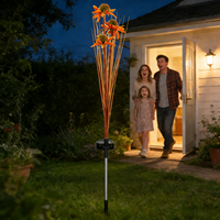 Lampes solaires LED à fleurs artificielles, petites, étanches, pour jardin extérieur, décoratives, pour allée, blanc chaud, haute luminosité, faisceau 360°