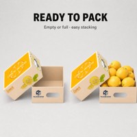 Boîte en carton ondulé pour fruits, réutilisable, empilable, robuste, ventilée, pour conserver les concombres, les tomates et les pommes de terre