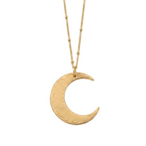 Collar con colgante de luna creciente en oro rosa, plata, oro, aleación negra, estilo bohemio, regalo de joyería unisex - Product Image 2