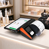 Terminal de point de vente Android 14 de 11 pouces avec imprimante thermique de 80 mm, lecteur de codes-barres 2D, NFC, 4G LTE pour les magasins de détail