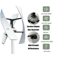 Éolienne verticale 1000W 24V/48V à faible bruit, pales en spirale, 3 pales, aimant permanent sans noyau