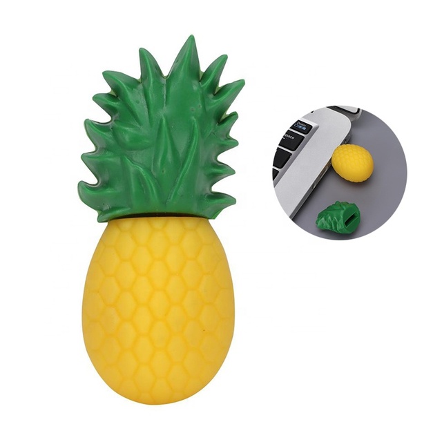 Wholesale Custom PVC Pineapple Shaped USB 3.0 Flash Drive 16GB 32GB 64GB 100% Real Capacity Silicone Pendirve 128GB