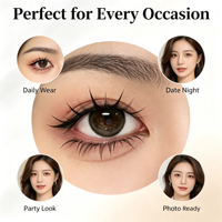 Extensions de cils individuelles à logo personnalisé pour marque privée, cils ultra-fins en fibres pour un look volume doux, faux cils