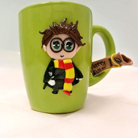 Tasse Upclay New Bone China avec poupée personnalisée en argile polymère faite à la main Clayart tasses et tasses personnalisées