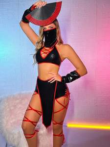 UXX-0143 Lingerie Sexy di Lusso Alta Qualità Costume da Festa per Ragazze Uniforme Bondage Abbigliamento Femminile in Pelle Outfit da Spogliarellista - Product Image 5