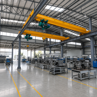 Système de pont roulant à poutre simple avec palan électrique pour la manutention et la production en atelier industriel et entrepôt