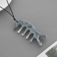 Nouveau Design Tendance : Collier Pendentif Gua Sha Unisexe avec Chaîne Cordon, Accessoire de Mode Quotidien pour Homme et Femme