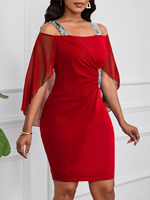 Robe d'été élégante pour femme, sans manches, à superposition, en mousseline unie, grande taille, décontractée