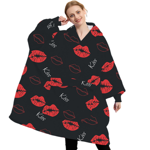 Couverture à capuche personnalisée en usine Taille unique en peluche Sherpa Couverture portable confortable pour femmes <span class=keywords><strong>et</strong></span> hommes - Product Image 4