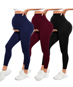 Pantalones de Yoga sin costuras de cintura alta para mujer 3038 mallas deportivas de maternidad para mujeres <span class=keywords><strong>embarazadas</strong></span> Levantamiento de vientre de cintura alta para ejercicio - Product Image 1