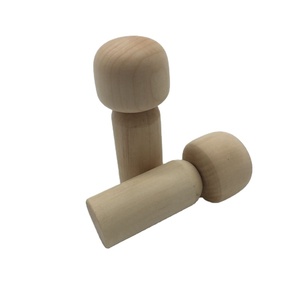 HOYE artigianato bambini casa delle bambole decorazione colore naturale pittura fai da te giocattolo bambola peg in legno - Product Image 1