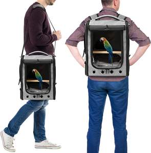 Vogel Papegaai Rugzak Reistas Dubbele Schouder Transparant Ademend Poreuze Vogelkooi Groot Met Baarsstandaard - Product Image 6