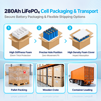 Cellule de batterie prismatique LiFePO4 AUSLI LF280K 3.2V 280Ah Grade A pour système d'alimentation solaire hors réseau 48V, stockage d'énergie et télécommunications