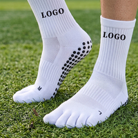 Chaussettes de sport pour hommes à cinq doigts avec logo personnalisé, tricotées, respirantes, antidérapantes, pour le football